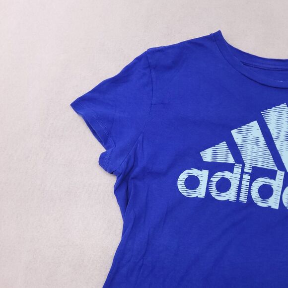 Adidas Casual Short Sleeve Pullover Graphic T Shirt Womens Size Medium M Blue - Picture 4 of 11
